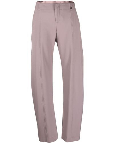 Ssheena Layered-waistband Straight-leg Pants - Grey