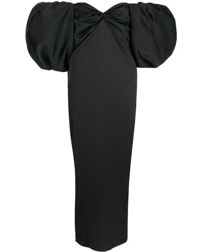 ANOUKI Off-shoulder Puff-sleeve Dress - Black