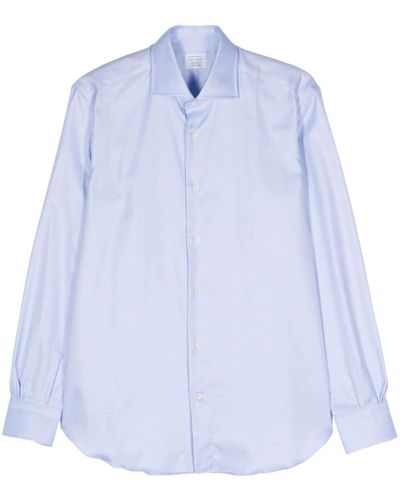 Mazzarelli Twill-weave Cotton Shirt - Blue