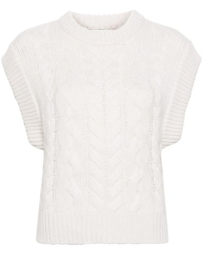 Lisa Yang Cable-knit Cashmere Vest - White