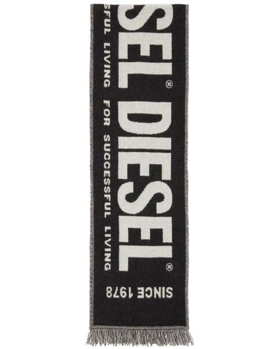 DIESEL S-bisc-new ロゴ スカーフ - ブラック