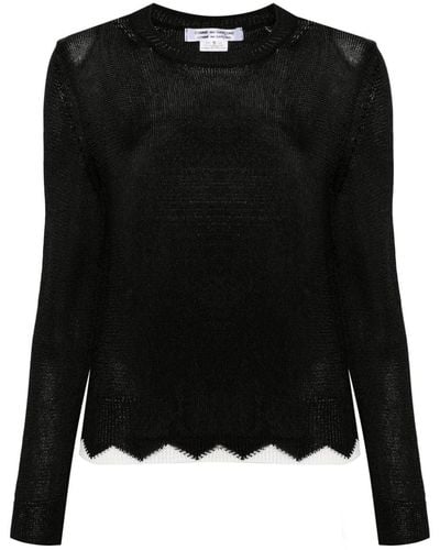 Comme des Garçons Contrasting-trim Sweater - Black