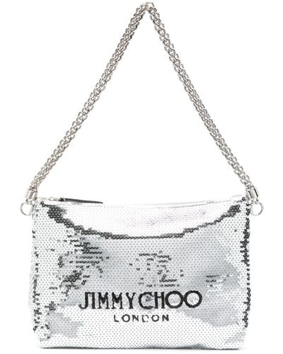 Jimmy Choo Callie Sequinned Shoulder Bag - White