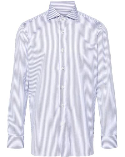 Luigi Borrelli Napoli Striped Poplin Shirt - White