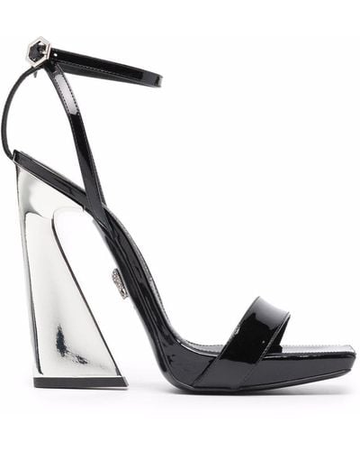 Philipp Plein High-heel Leather Sandals - Black