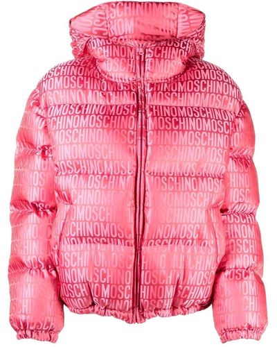 Moschino Monogram-print Puffer Jacket - Pink