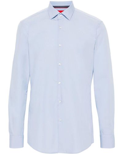 HUGO Long-sleeve Cotton Shirt - Blue