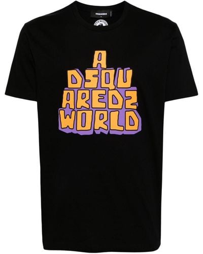 DSquared² T-Shirt mit Slogan-Print - Schwarz