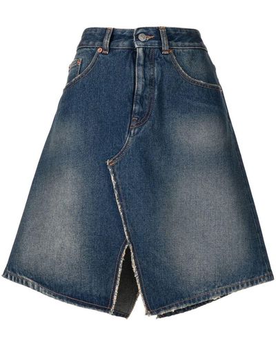 MM6 by Maison Martin Margiela Distressed Denim Skirt - Blue