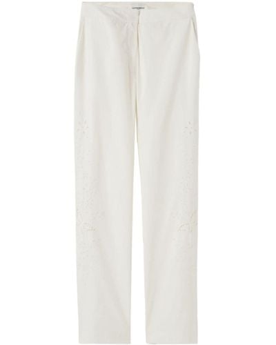 Claudie Pierlot Broderie-anglaise Straight-leg Trousers - White