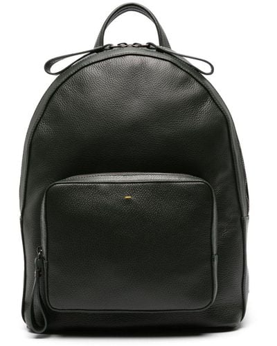Doucal's Tumbled Leather Backpack - Black