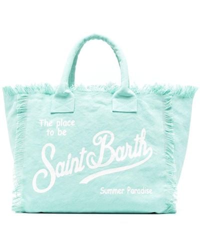 Mc2 Saint Barth Vanity Canvas Beach Bag - Blauw