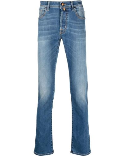 Jacob Cohen Jeans Met Geborduurd Logo - Blauw