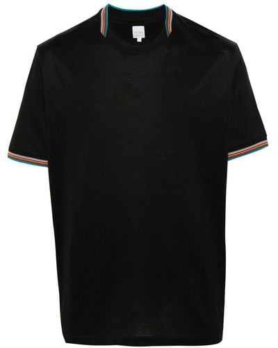 Paul Smith Artist-stripe Detailed T-shirt - Black