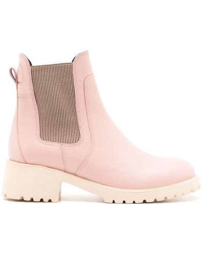 Sarah Chofakian Mirre Leather Ankle Boots - Pink