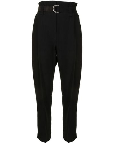 GOODIOUS Cropped Belted Pants - Black