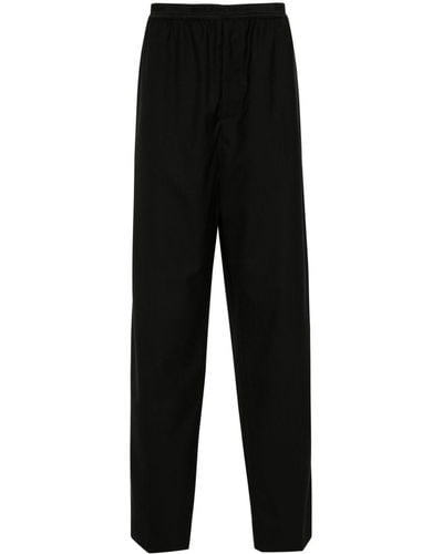 Balenciaga Logo-waistband Loose-cut Trousers - Black