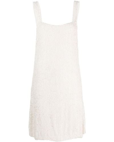 P.A.R.O.S.H. Sequin-embellished Shift Dress - White