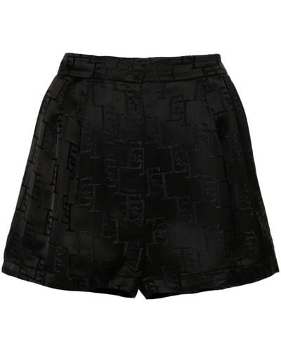 Elisabetta Franchi Logo-jacquard Shorts - Black
