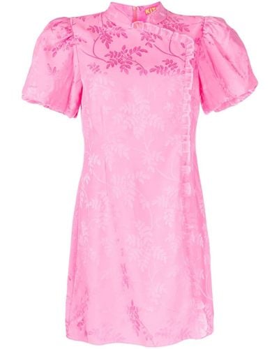Kitri Philippa Patterned-jacquard Minidress - Pink