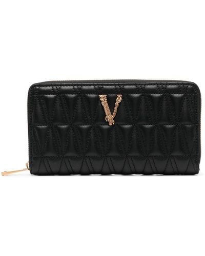 Versace ファスナー財布 - ブラック
