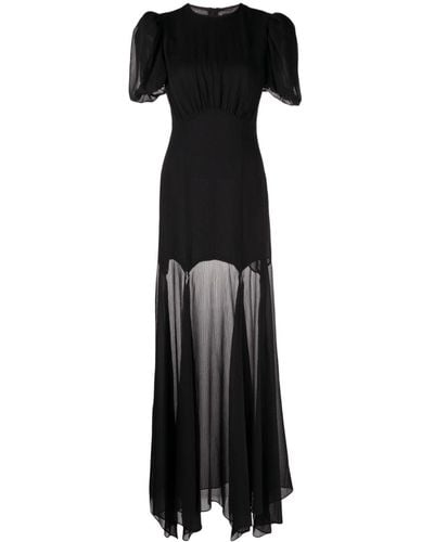 De La Vali Agua Chiffon Maxi Dress - Black