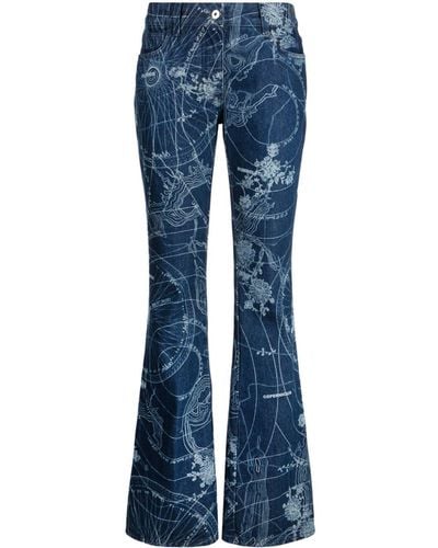 Off-White c/o Virgil Abloh Ausgestellte Jeans mit grafischem Print - Blau