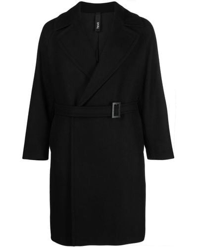 Hevò Wool Double Breasted Coat - Black
