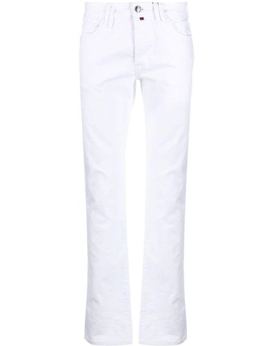 Billionaire Logo-embroidered Straight-leg Jeans - White