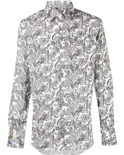 Billionaire Overhemd Met Paisley-print - Wit