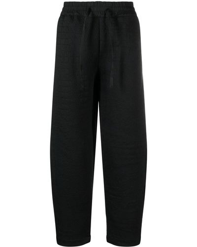 BYBORRE Tapered Cropped Trousers - Black