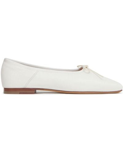 Mansur Gavriel Bianca Square-toe Leather Ballerinas - White