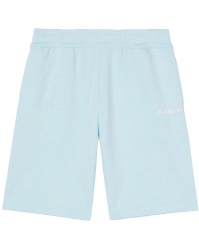 Burberry Pantalones cortos de deporte con logo - Azul