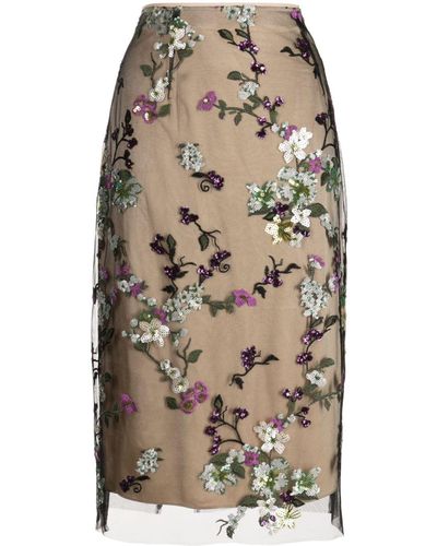 Vince Begonia Sequin-embellished Midi Skirt - Multicolour