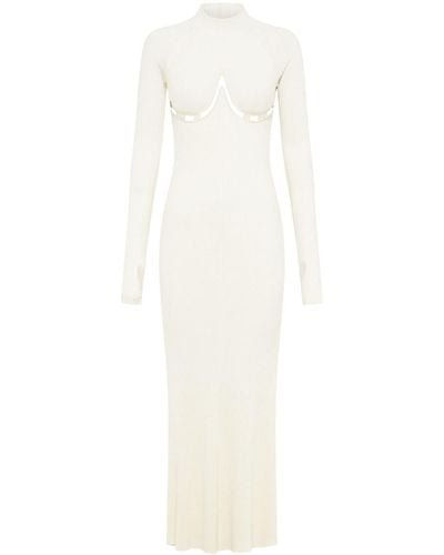 Dion Lee Cut-out Ribbed-knit Dress - White