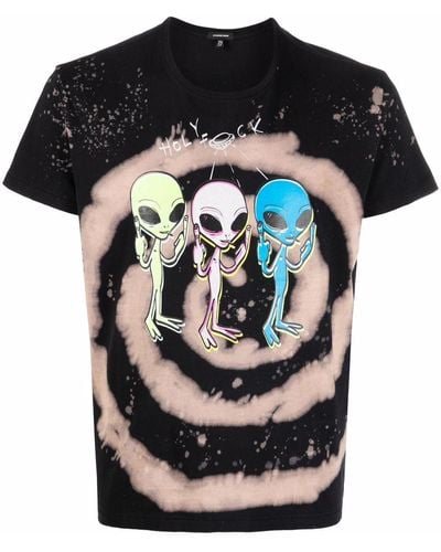 R13 Black Alien Graphic Print T-shirt