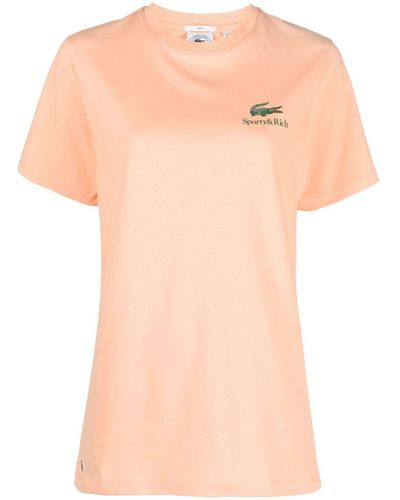 Sporty & Rich X Lacoste Tシャツ - ピンク