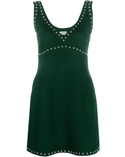 P.A.R.O.S.H. Stud-embellished Wool Dress - Green