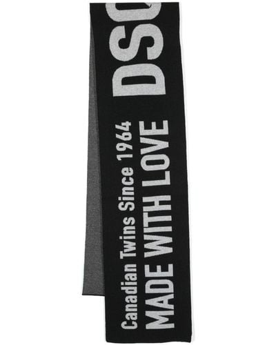 DSquared² ロゴ スカーフ - ブラック