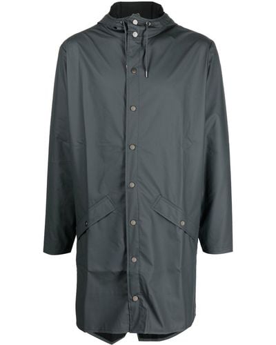 Rains Zip-up Hooded Raincoat - Grey