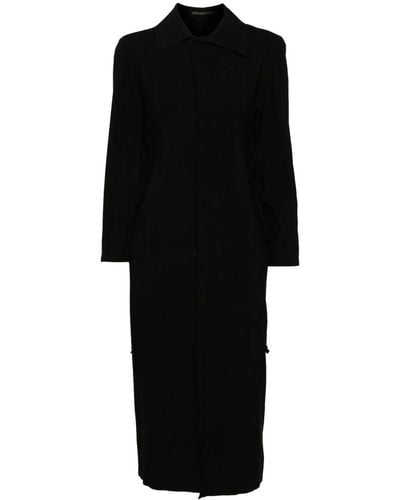 Yohji Yamamoto Midi Shirt Dress - ブラック