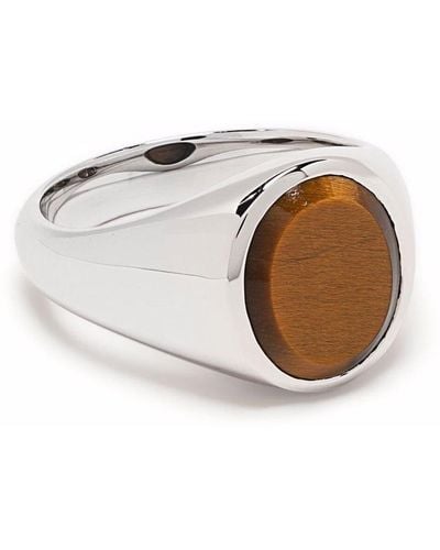 Tom Wood Lizzie Tiger Eye Ring - Metallic