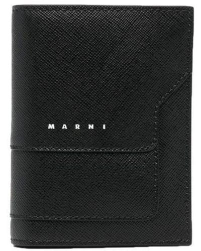 Marni Portemonnaie mit Logo-Print - Weiß