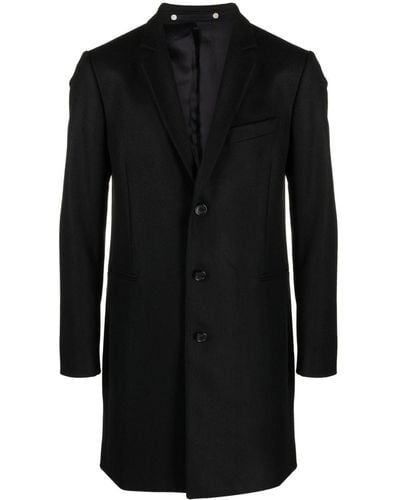 PS by Paul Smith Manteau boutonné à revers crantés - Noir