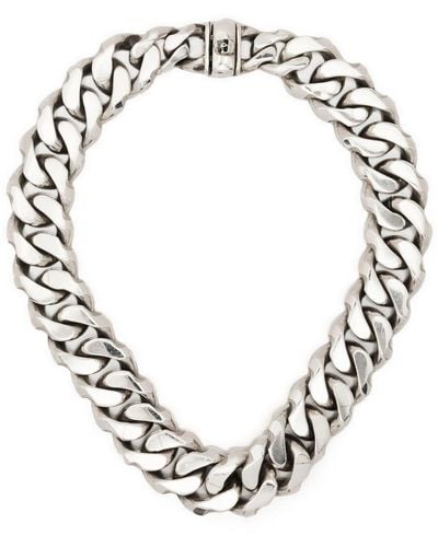 Emanuele Bicocchi Oversized Edge Chain Necklace - Metallic