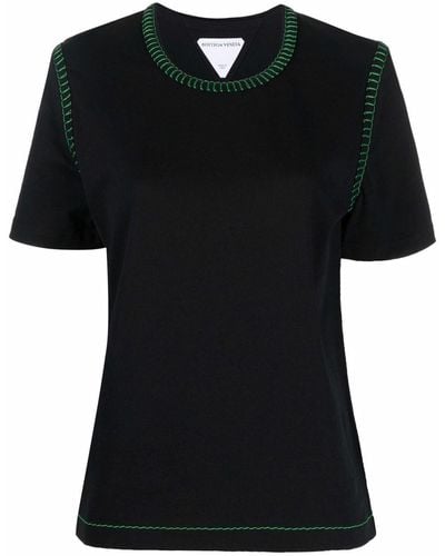 Bottega Veneta T-shirt Met Stiksel - Zwart