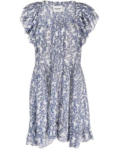 Isabel Marant Godrana Floral-print Minidress - Blue