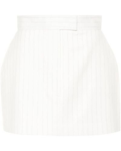 Alex Perry Pinstripe-pattern Mini Skirt - White