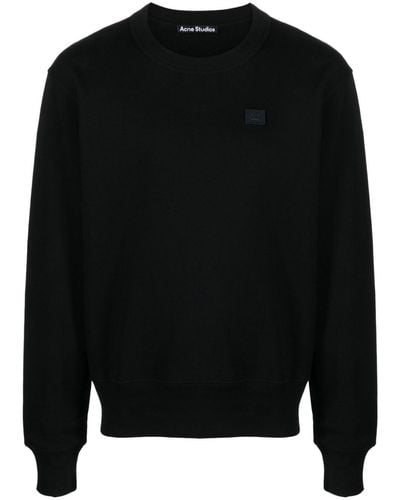 Acne Studios Logo-appliqué Jersey Sweatshirt - Black