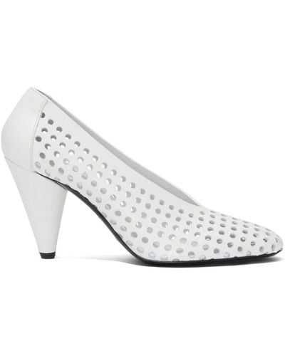 Proenza Schouler 85mm Perforated Leather Pumps - White